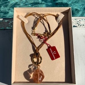 💖 ‘Antica Murrina Venezia’ Vintage Art Murano Pink Glass/Cord necklace